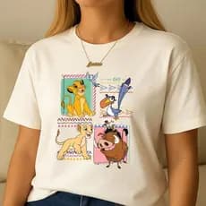 Camiseta Feminina Personagens Rei Leão T-Shirt Basica 100% Algodão Envio Ja