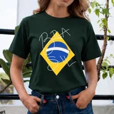 Camiseta Feminina Brasil Moderna Estampa Abstrata Streetwear Premium
