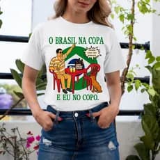 Blusas Femininas Do Brasil O Brasil Na Copa 100% Algodão Qualidade Premium