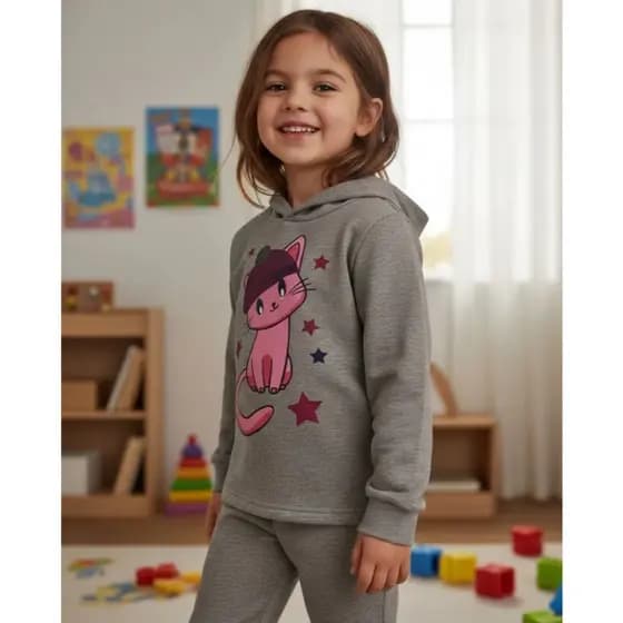 Conjunto De Moletom de inverno Com Capuz, Infantil Menina Tamanho 2