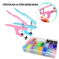 Alicate Aplicador Botao Tic Tac Plastico + Kit 360 Botões