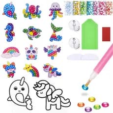Kit Adesivos Fundo do Mar Strass Coloridos Pintura de Diamante Infantil Stickers Big Gem