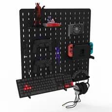 Pegboard MDF 59x59 Organizador Painel Gamer Setup Home Office Preto