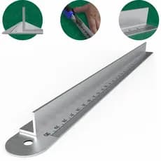 Régua de Metal Com Proteção Para Dedos 30cm Aço Inoxidável