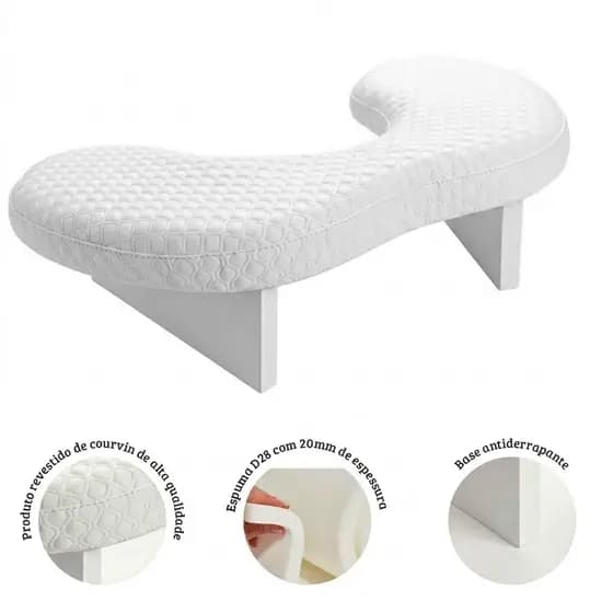 Apoio De Braço Mãos Para Manicure Profissional Conforto Premium - Branco