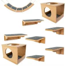 Playground Para Gatos Completo Kit 9 Peças Seguro Reforçado MDF 15mm