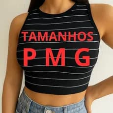 Blusinha Cropped Casual Regata Moda Feminina Canelada Ribana Costas Nadador Top Básico Justo