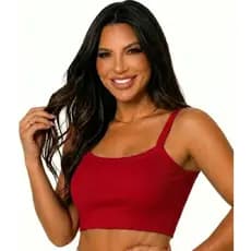 Cropped Top Feminina Alcinha Ribana Premium Sem Bojo Roupa Croped Moda Brasil Copa Mundo 2026 Crope Tendência Verão
