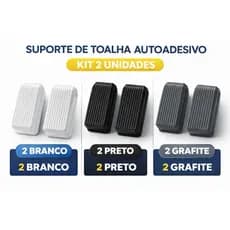 Suporte de Toalha Autoadesivo Kit 2 Unidades | Sem Furo | Forte | Banheiro Cozinha