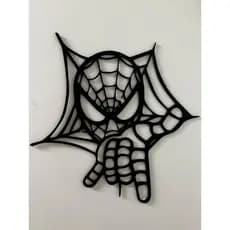 Quadro Decorativo Geek 3D Estilo Homem-Aranha – Arte de Parede Minimalista Preto