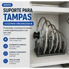 Suporte Organizador de Tampas – Porta Tampas de Panela para Armário Cozinha