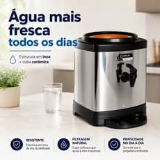 Suporte para Galão Inox com Cuba Cerâmica | Água Mais Fresca e Filtrada