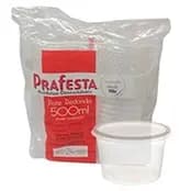 Pote Redondo Prafesta 500ML com tampa, freezer e microondas