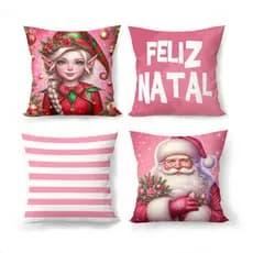kit de natal com 4 Capas de Almofadas decorativas