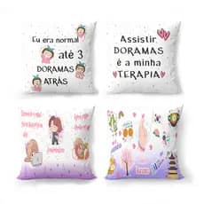 kit com 4 capas  de almofadas dorama