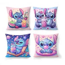 4 Capas de Almofadas Inspiradas em Lilo & Stitch