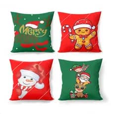 Kit decorativo com 4 Capas de Almofadas Natalinas