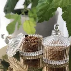 Kit 10 Potiches Bomboniere De Cristal para Lembrancinhas Batizados Casamentos Dias das Mães Empresa