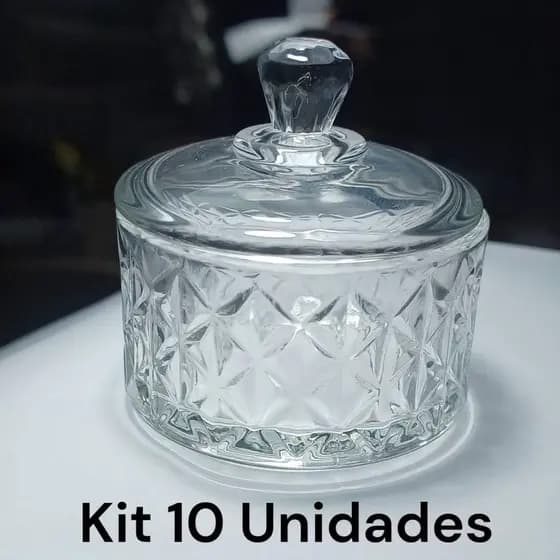 Kit 10 Mini Bombonieres Potiche de Vidro Vela Aromatica Lembrancinha 88ml