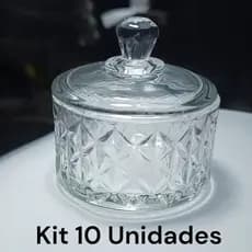 Kit 10 Mini Bombonieres Potiche de Vidro Vela Aromatica Lembrancinha 88ml