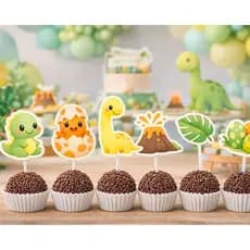 50 Tags Toppers P/ Docinho Dino Baby para festa, brigadeiro, beijinho