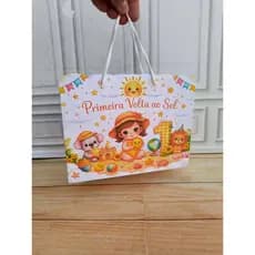 Sacola Personalizada 20x15x7 Primeira volta ao sol menino ou menina