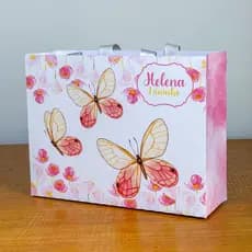 Sacola Personalizada  Borboleta Rosa (PEGUE E MONTE) ENVIO RÁPIDO