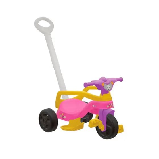Triciclo Infantil Baby Velotrol Haste de Empurrar Rosa Lilás