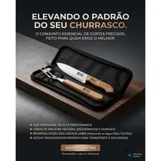 Kit Churrasco Premium PERSONALIZADO — Faca e Garfo com Estojo