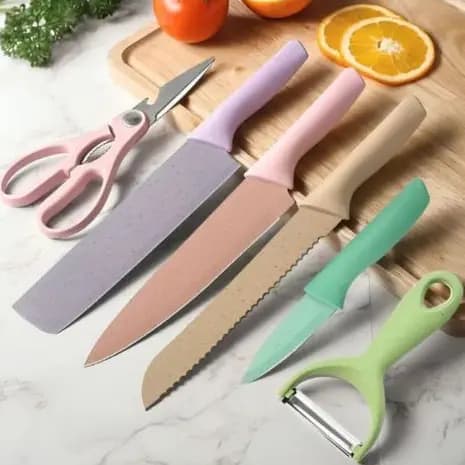 Jogo de Facas Rosa Profissional Cozinha
