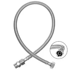 Engate Flexível Mangueira 60cm Trançado Aço Inox Quente Fria