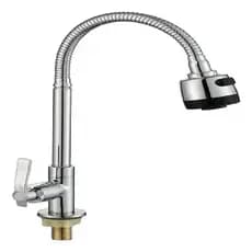 Torneira Pia Cozinha Bancada Gourmet Flexível 2 Jatos Inox