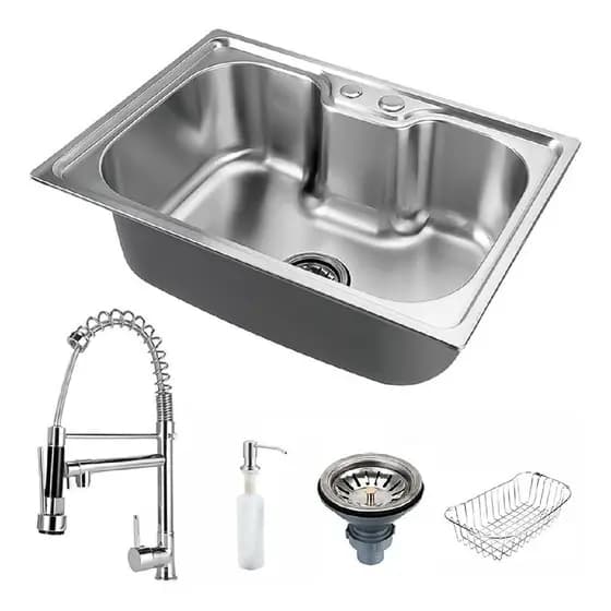 Cuba Cozinha Acessórios Torneira Monocomando Gourmet Inox Prata