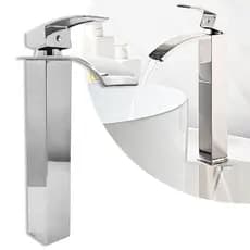 Torneira Cascata Banheiro Bica Alta Monocomando Quente Frio Prata