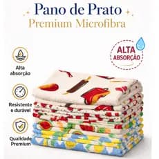 KIT DE PANO DE PRATO PREMIUM MICROFIBRA 40X60cm