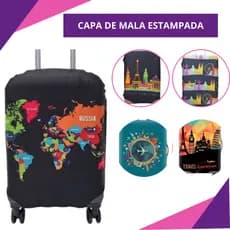 Capa para Mala de Viagem Poliester Estampada