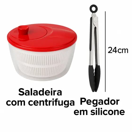 Secadora De  Saladas Centrifuga Manual De Verduras Legumes