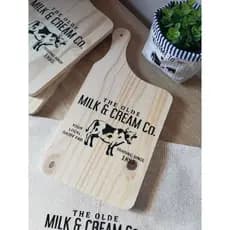 Tábua Decorativa Rústica em Madeira/Estilo Farmhouse Vintage Pintada à Mão/ Decoração Cozinha e Café