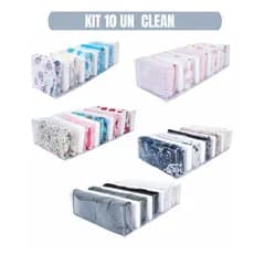 Kit 10 Colmeias Organizadoras Casa Guarda Roupa Closet de Gavetas Clean PP, P, M, G, GG
