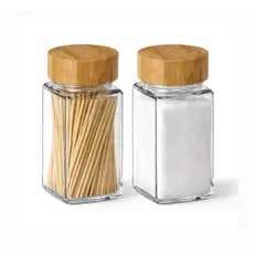 Kit Cozinha Saleiro e Paliteiro de Vidro 125ml