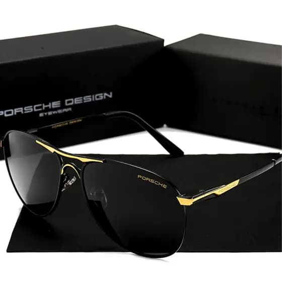 Óculos De Sol Masculino Porsche Aviador Polarizado Uv400 Varias Cores
