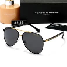 Óculos Masculino Aviador De Sol Porsche 8738 Polarizado Proteção Uv-400