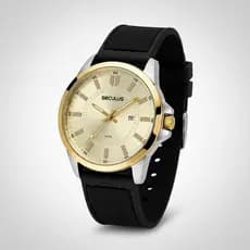 Relógio De Pulso Seculus De Quartzo Masculino Original Dourado Analógico Pulseira em Couro