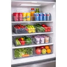 Organizador de Geladeira Acrílico Transparente Multiuso Caixa Organizadora Gaveta Armário Cozinha