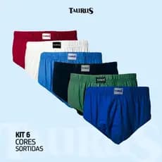 Kit 6 Cuecas Slip Plus Size Tradicional/Normal/Cavada 100% Algodão P Até G9 Grande