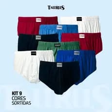 Kit 9 Cuecas Slip Plus Size Adulto Tradicional G7 a G9 Cavada Algodão Dia a Dia Conforto e Qualidade