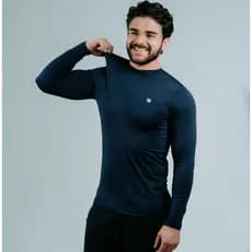 Camisa Térmica Segunda Pele Proteção UV 50+ Unissex Malha Fria Esportiva Manga Longa