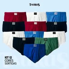 Kit 12 Cuecas Slip Plus Size Tradicional/Normal/Cavada 100% Algodão P Até G9 Grande Adulto Dia a Dia