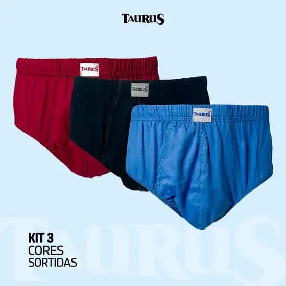 Kit 3 Cueca Slip/Tradicionais Plus Size 100% Algodão Confortável dia a dia P até G9