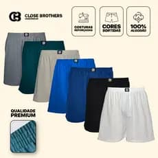Kit 5 Cueca Samba Canção Plus Size P ao G6 100% Algodão Leve e Fresca Conforto Pijama Masculino
